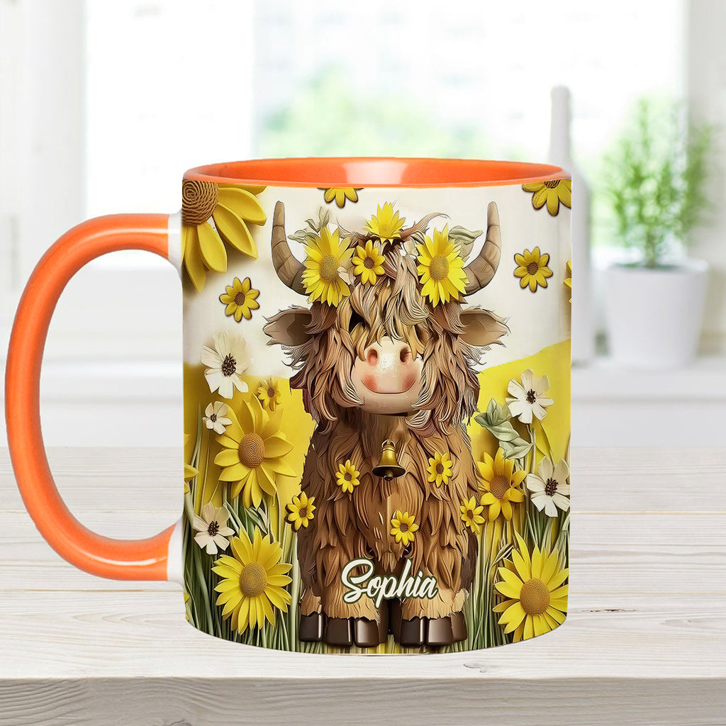 Mug personnalisé « Vache des Highlands mignonne »