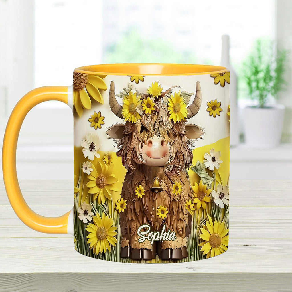 Mug personnalisé « Vache des Highlands mignonne »