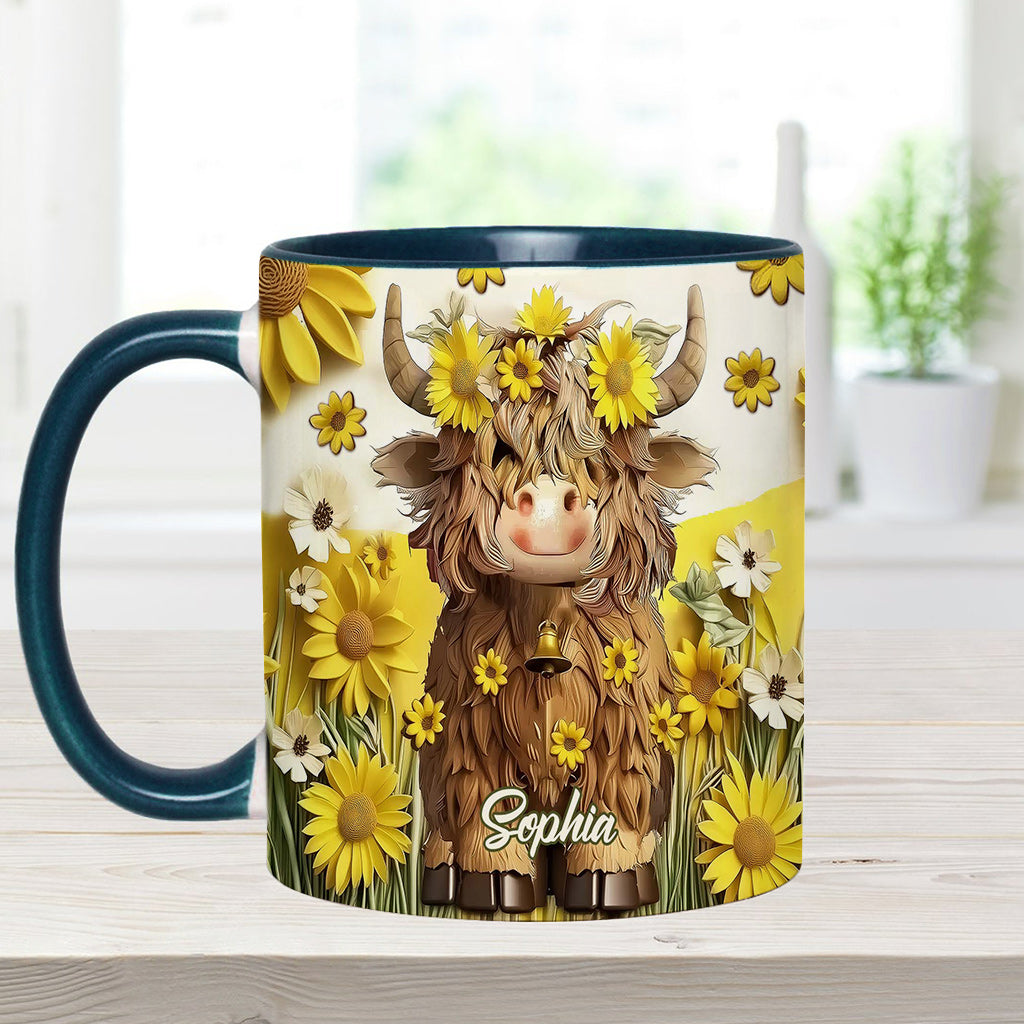 Mug personnalisé « Vache des Highlands mignonne »