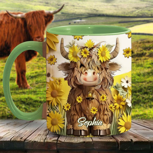 Mug personnalisé « Vache des Highlands mignonne »