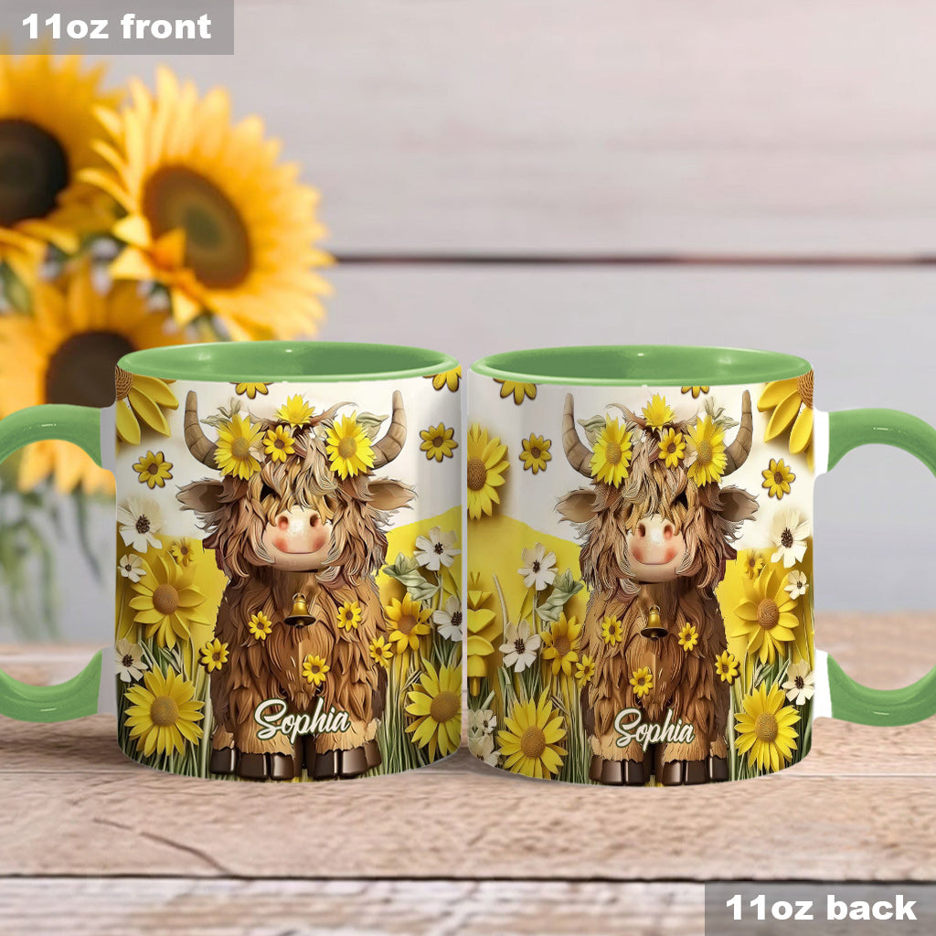 Mug personnalisé « Vache des Highlands mignonne »