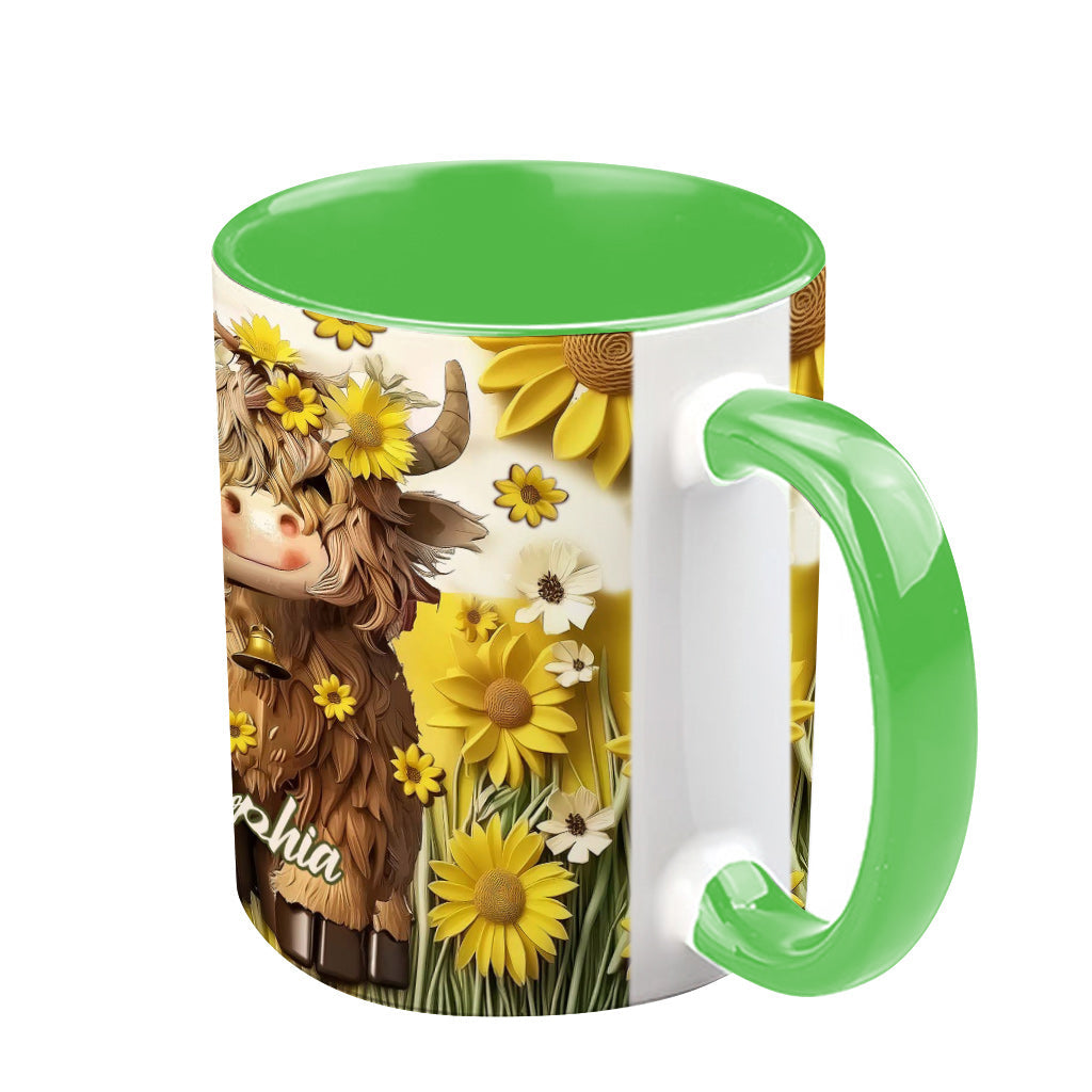 Mug personnalisé « Vache des Highlands mignonne »