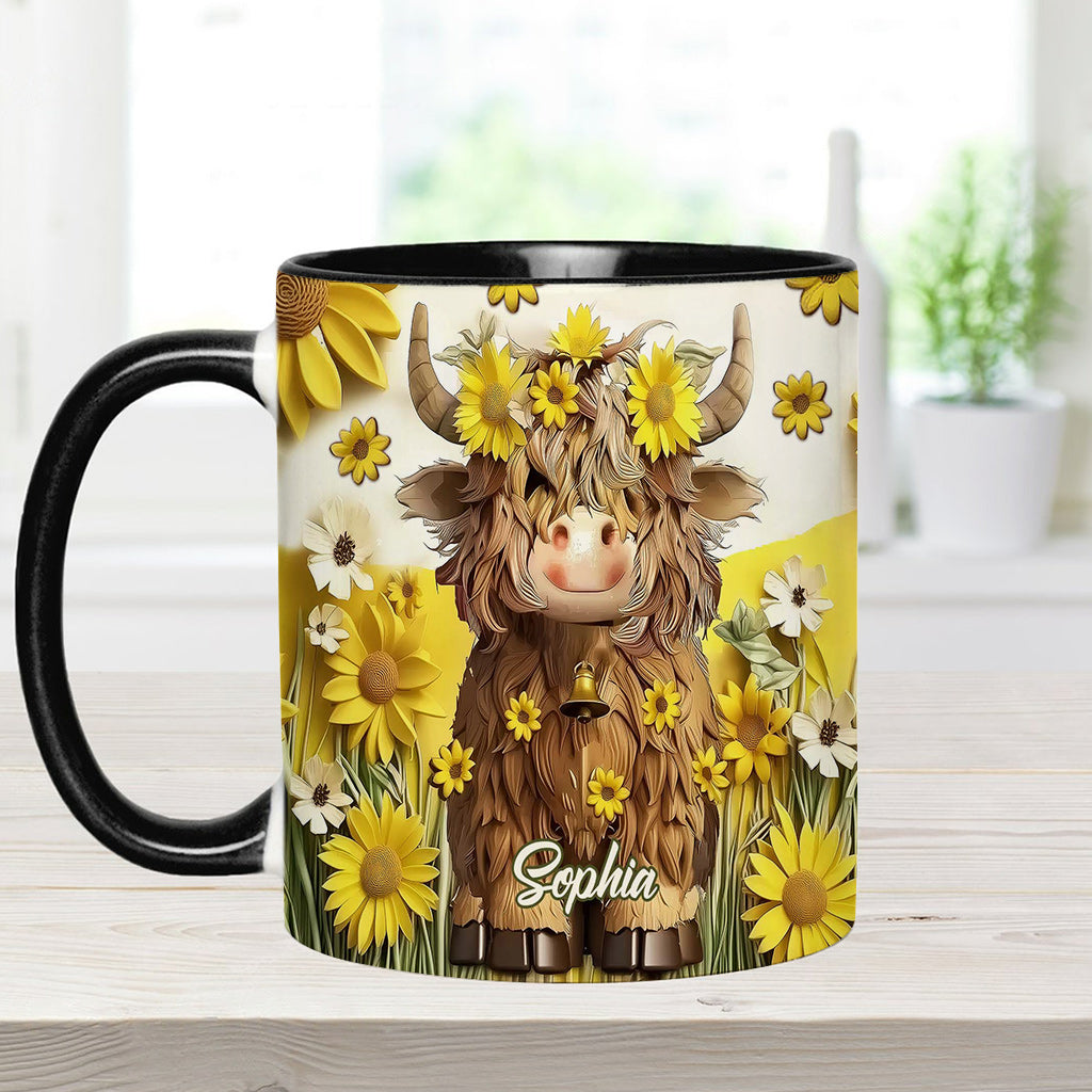 Mug personnalisé « Vache des Highlands mignonne »