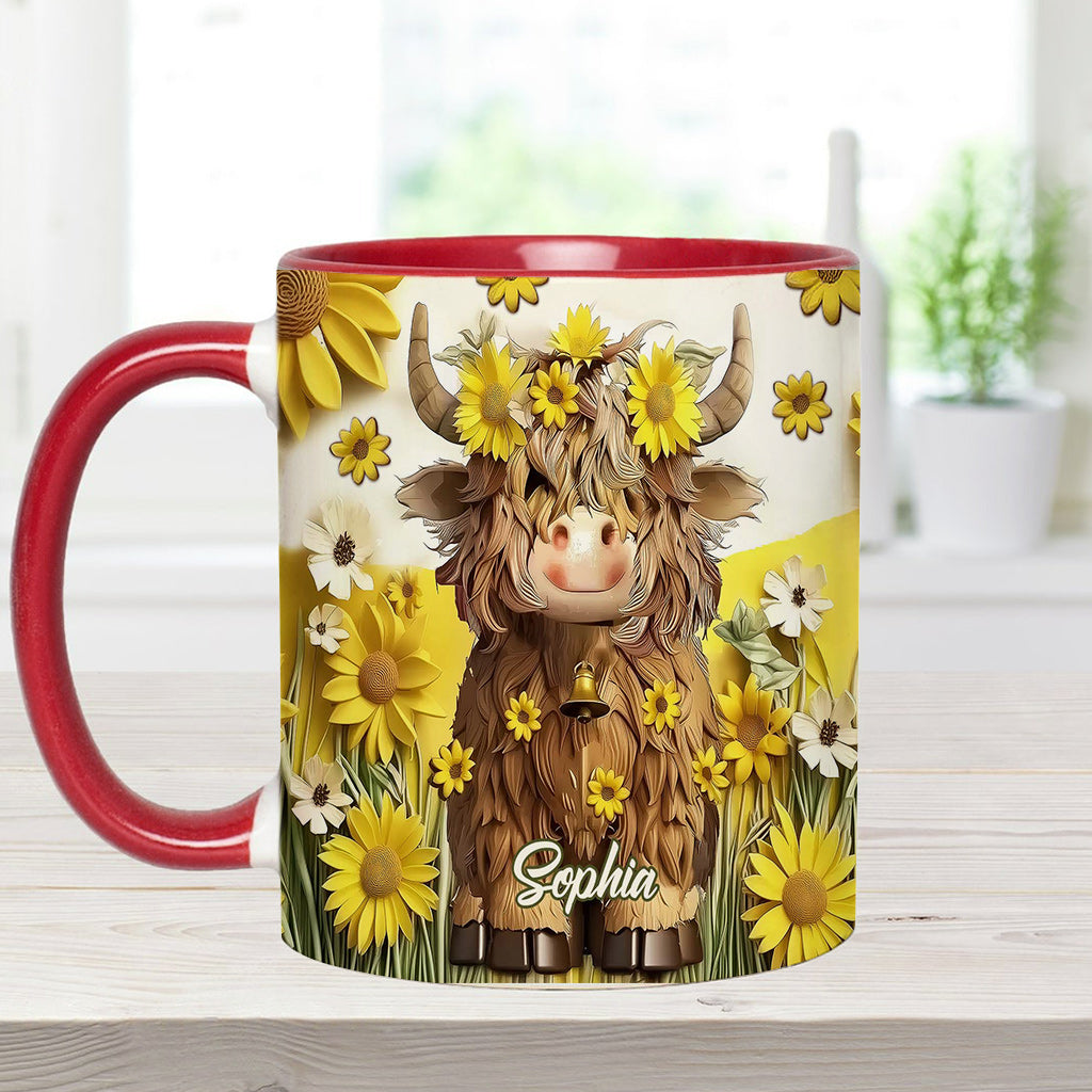 Mug personnalisé « Vache des Highlands mignonne »