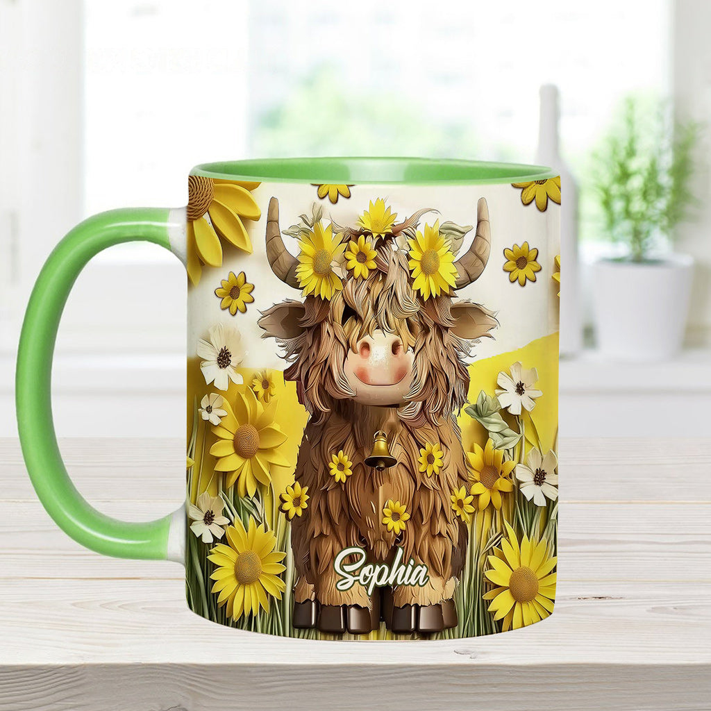 Mug personnalisé « Vache des Highlands mignonne »