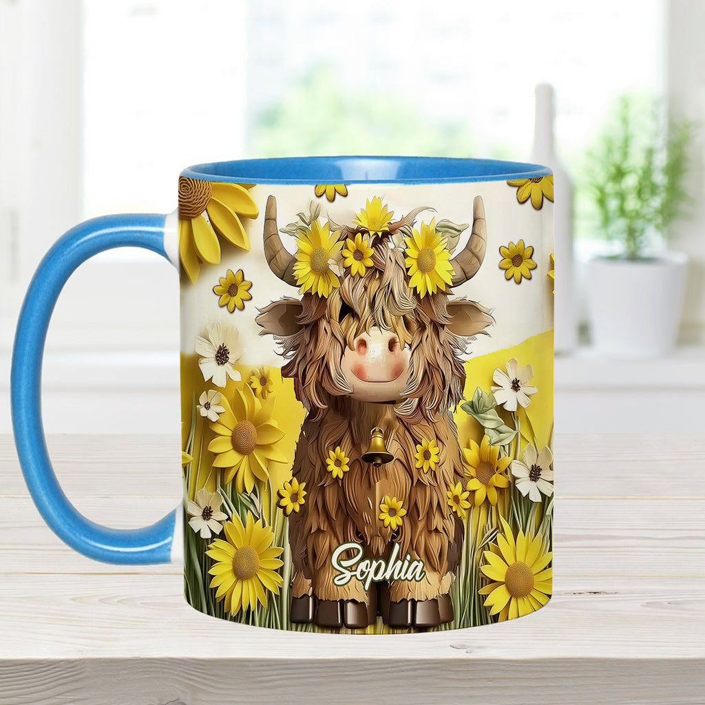 Mug personnalisé « Vache des Highlands mignonne »