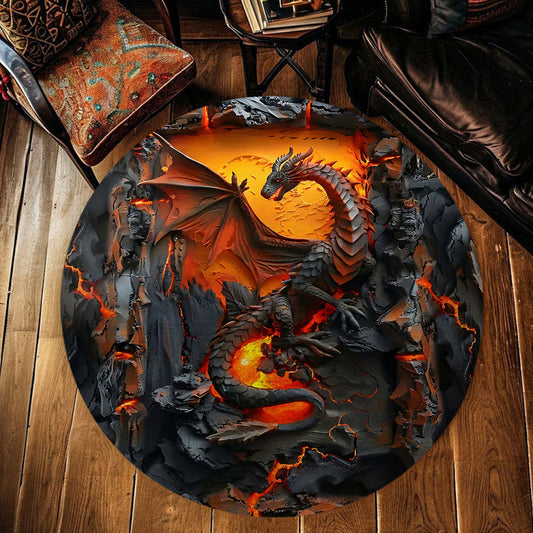 Cœur de Dragon - Tapis rond Dragon