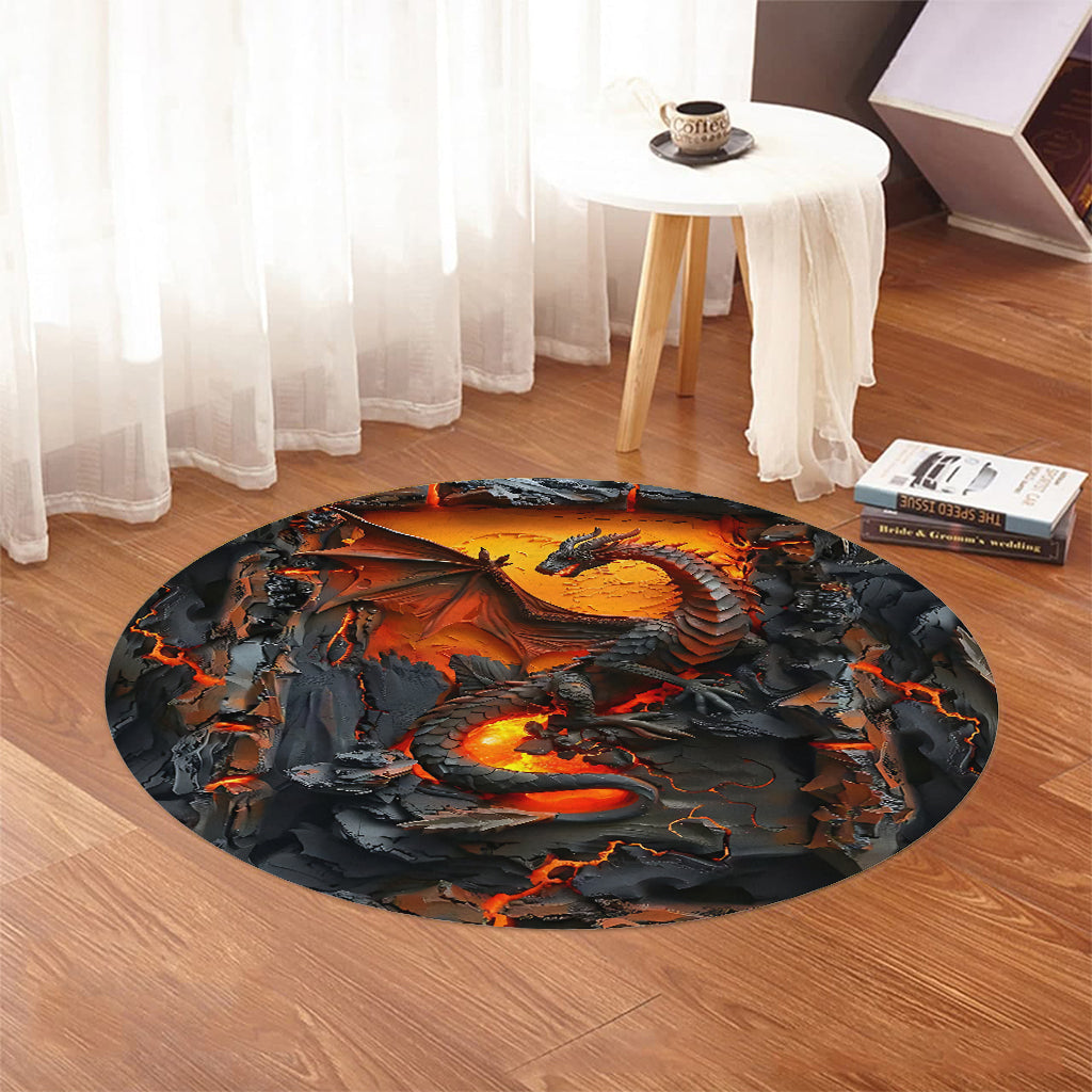 Heart Of A Dragon - Dragon Round Rug