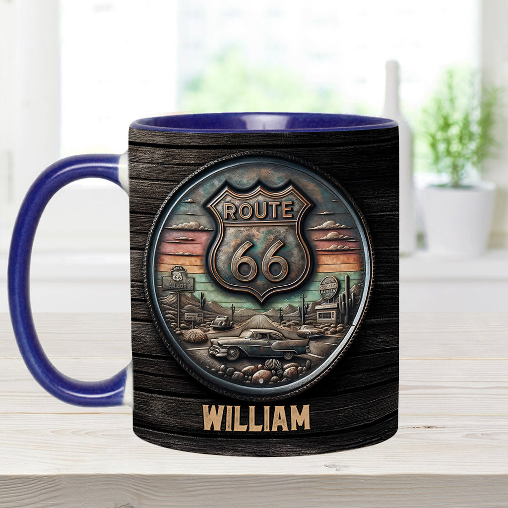 Vintage Route 66 Classic Car - Personalized Muscle Car Accent Mug
