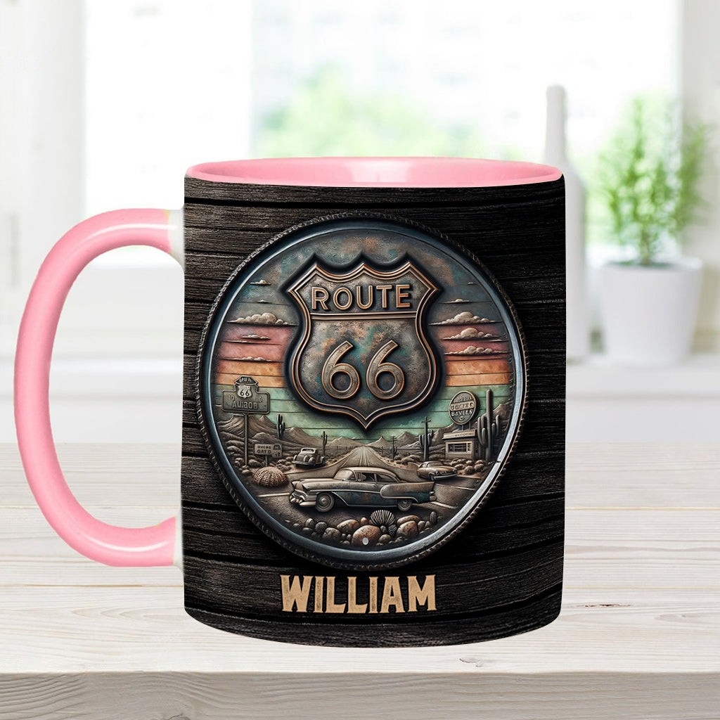 Vintage Route 66 Classic Car - Personalized Muscle Car Accent Mug