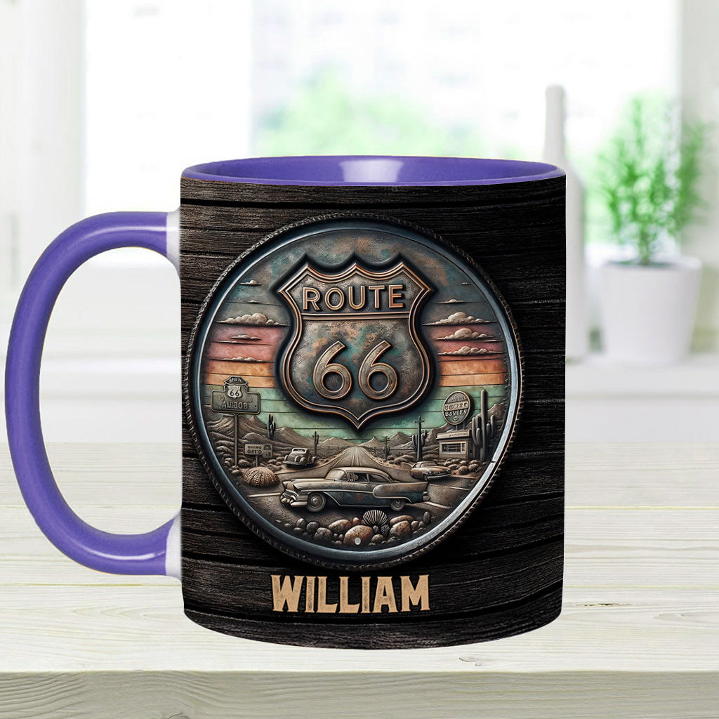 Vintage Route 66 Classic Car - Personalized Muscle Car Accent Mug