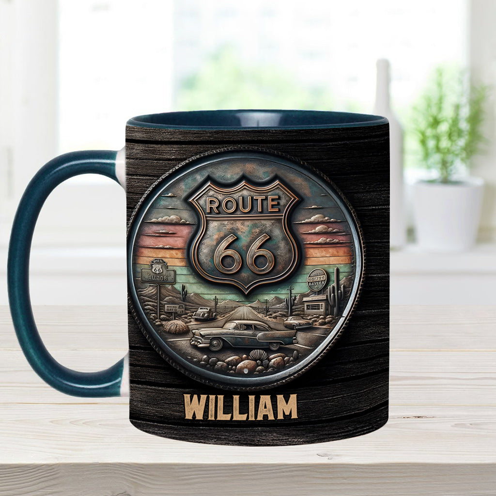 Vintage Route 66 Classic Car - Personalized Muscle Car Accent Mug
