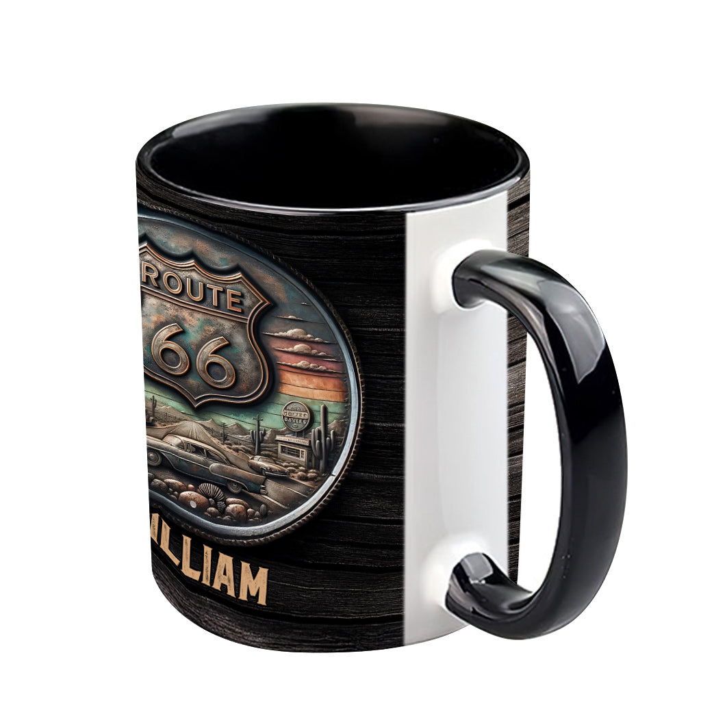 Vintage Route 66 Classic Car - Personalized Muscle Car Accent Mug