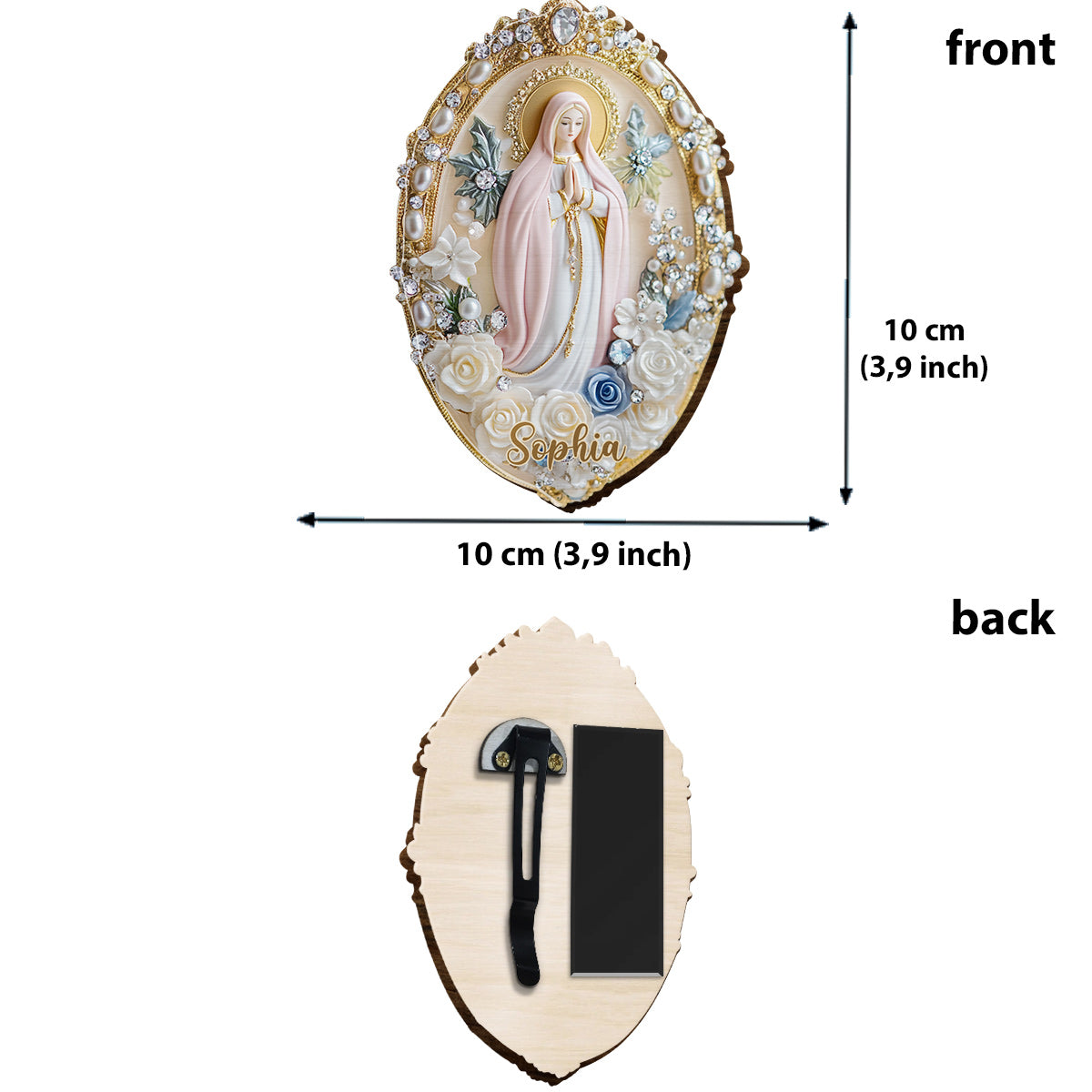 Croyant - Clip de pare-soleil de voiture personnalisé en forme chrétienne