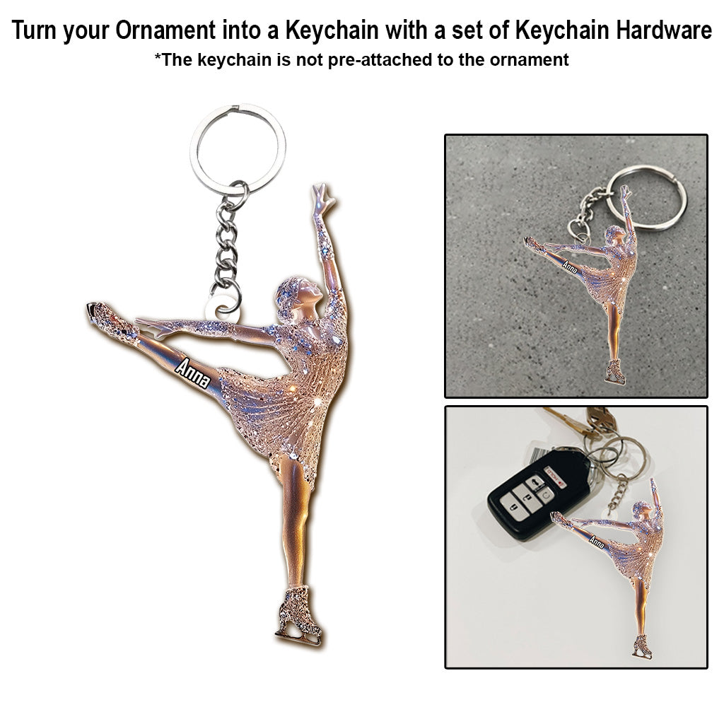 Sparkling Ice Skater - Personalized Ice Skating Ornament