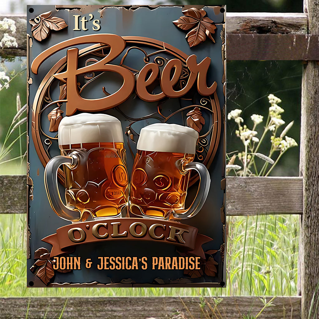 Love Drinking - Personalized Beer Rectangle Metal Sign