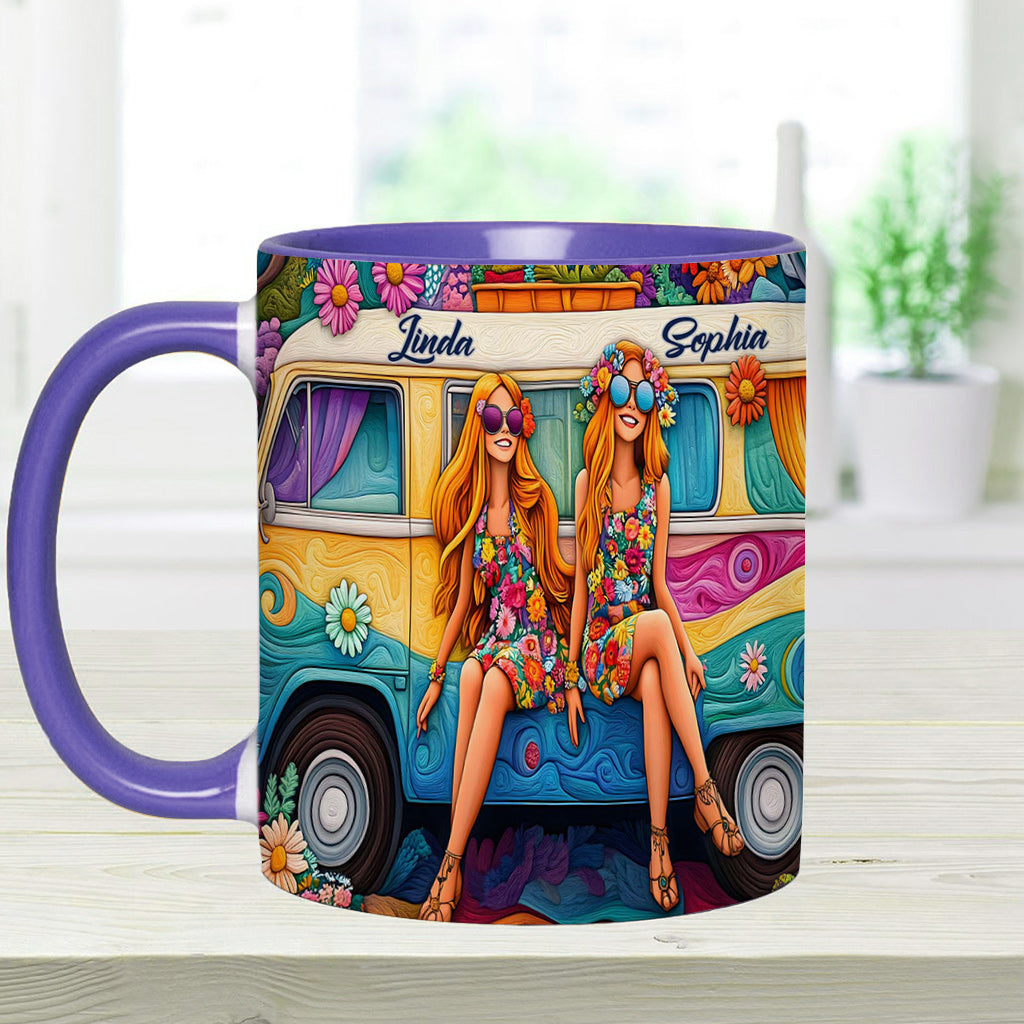 Wildflower Wheels - Personalized Hippie Accent Mug