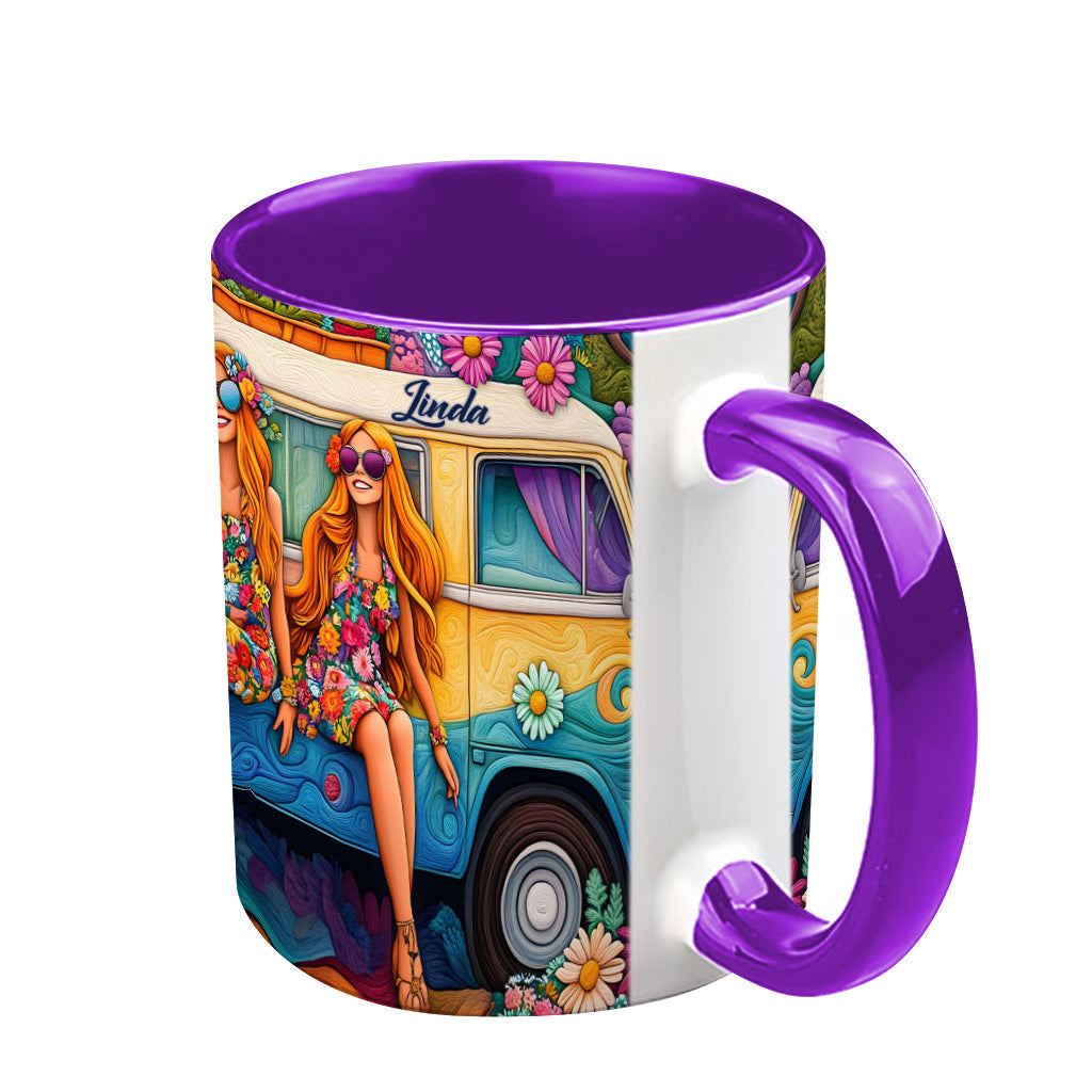 Wildflower Wheels - Personalized Hippie Accent Mug
