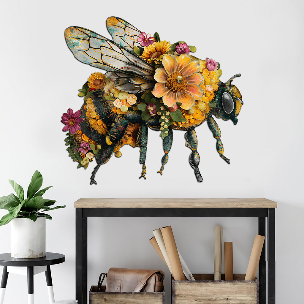 Superbe abeille de jardin - Panneau en métal découpé pour le jardinage