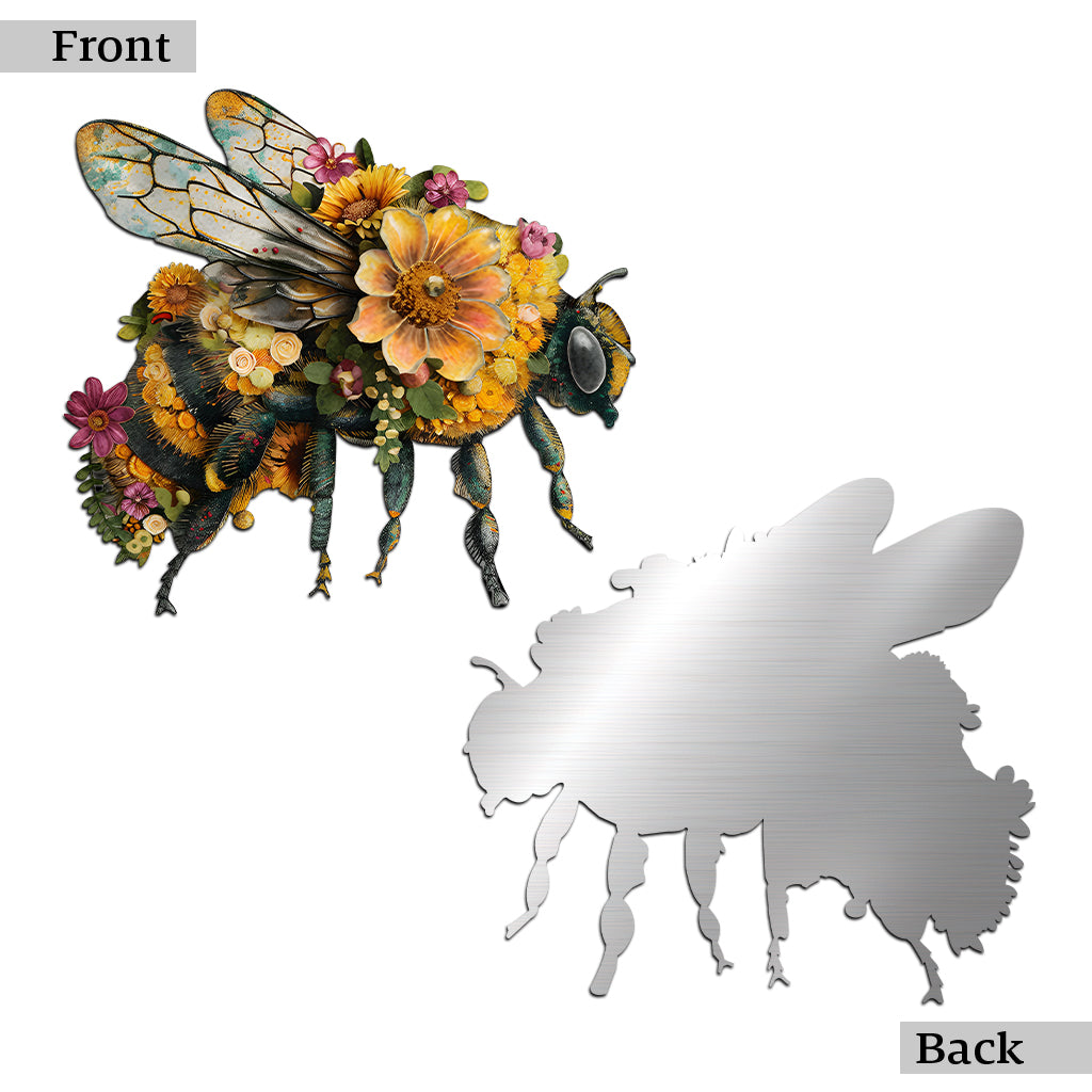 Superbe abeille de jardin - Panneau en métal découpé pour le jardinage