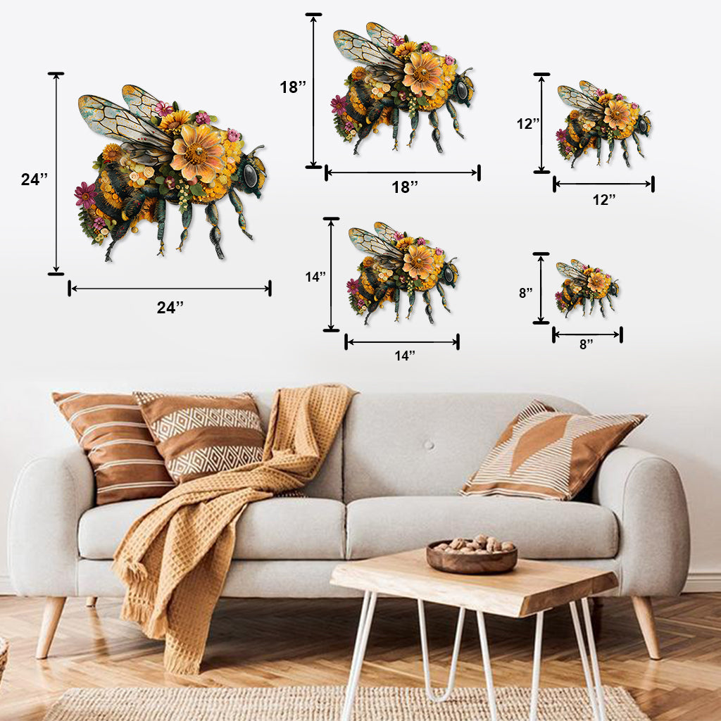 Superbe abeille de jardin - Panneau en métal découpé pour le jardinage