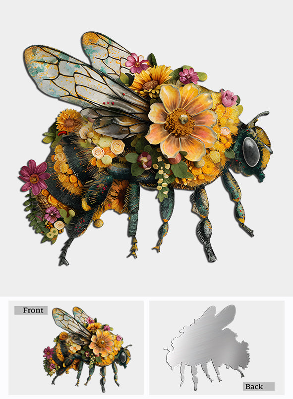 Superbe abeille de jardin - Panneau en métal découpé pour le jardinage