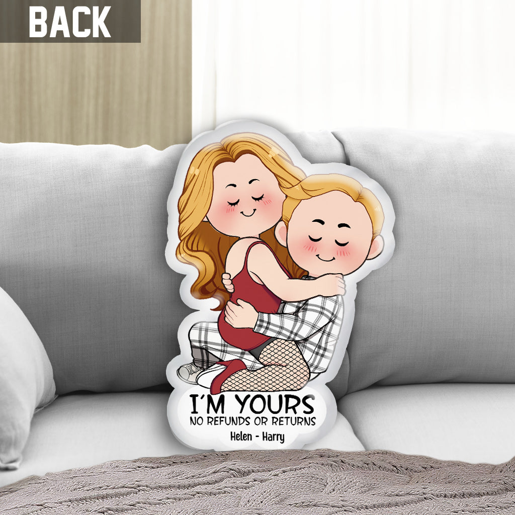 Je suis à toi. Ni remboursement ni retour. Coussin personnalisé pour couple.