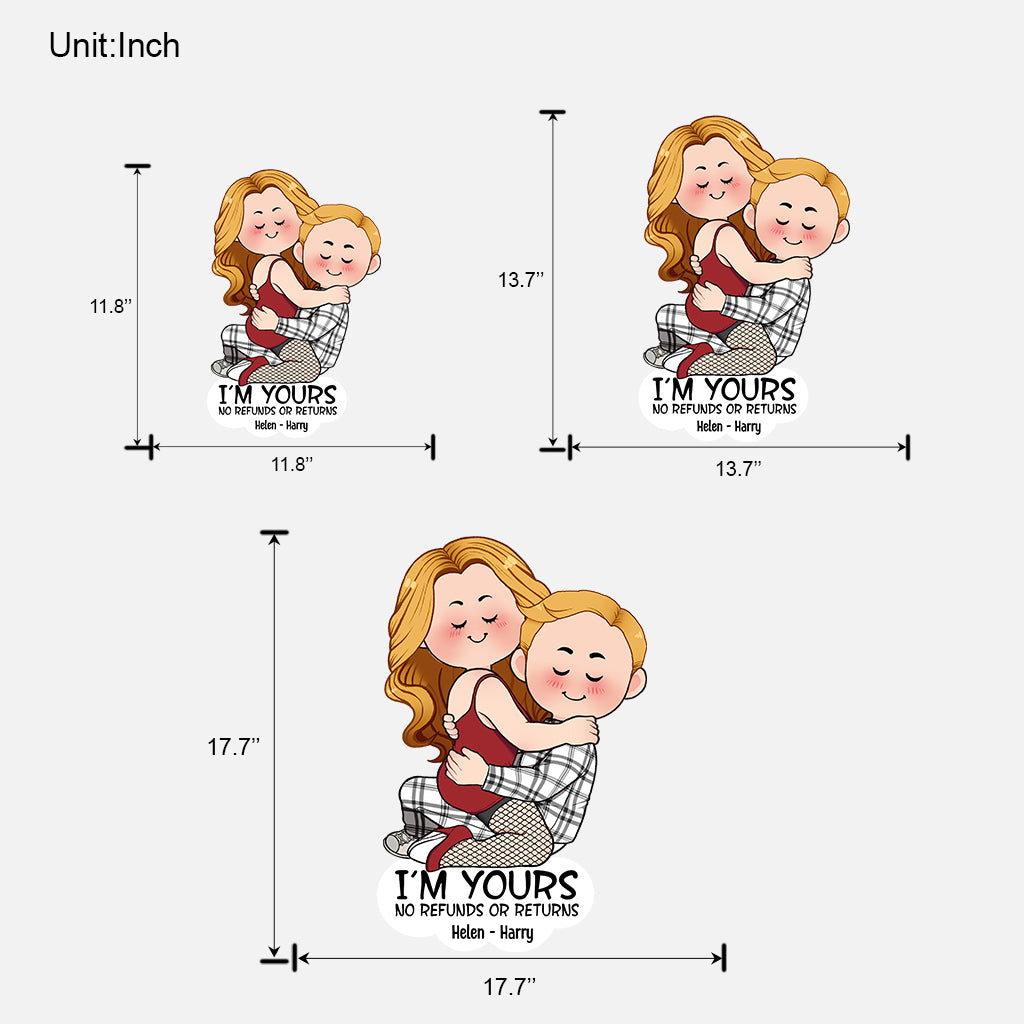 Je suis à toi. Aucun remboursement ni retour. Panneau en bois personnalisé pour couple.