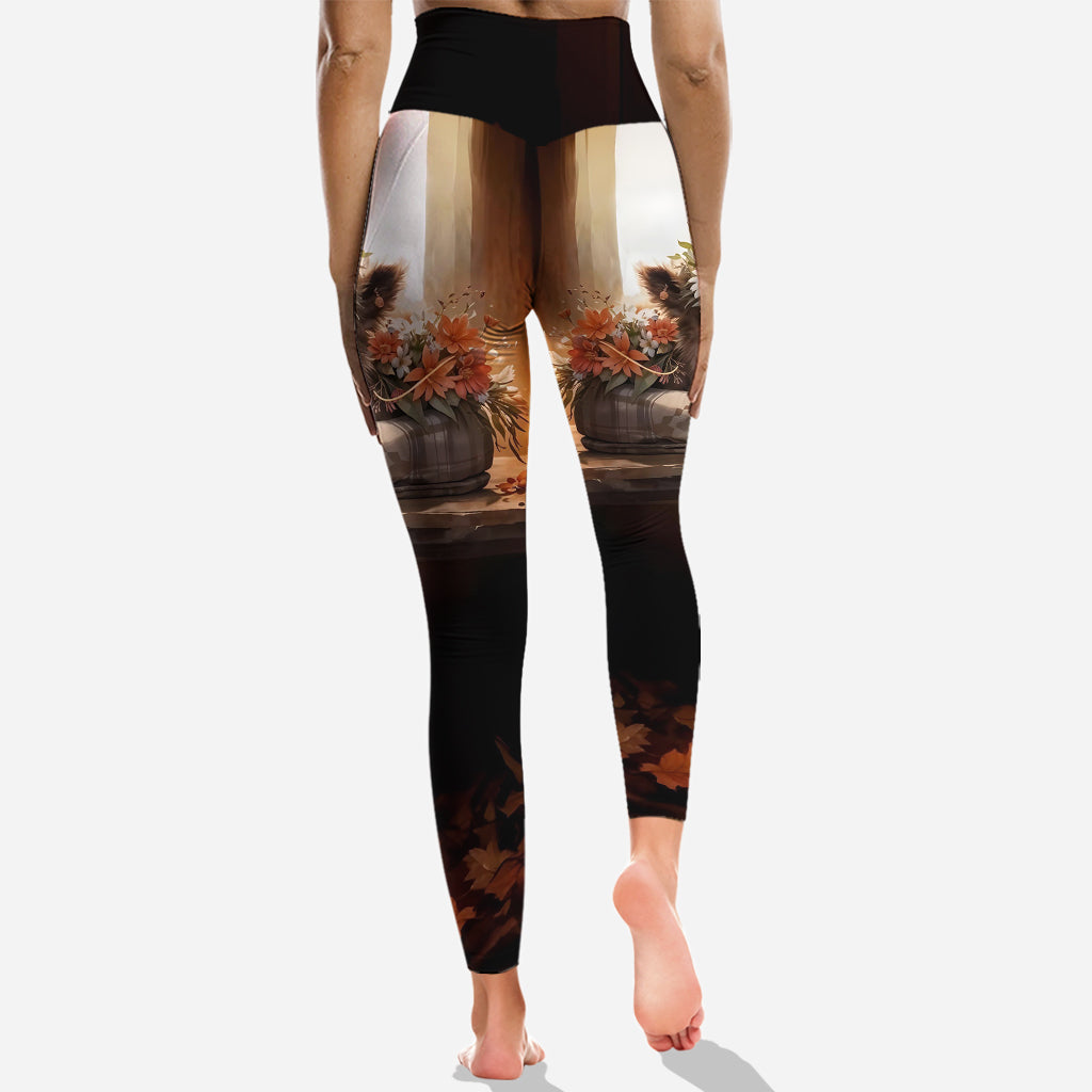 Juste une fille qui aime les vaches des Highlands - Sweat à capuche et legging personnalisés avec motif vache des Highlands