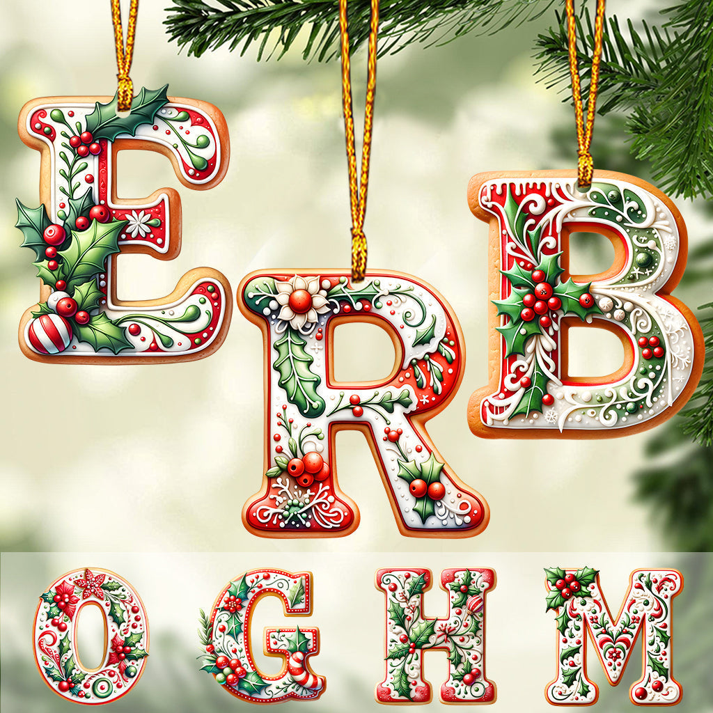 Ornement de Noël personnalisé en forme de lettre pour la famille - Ornement familial personnalisé