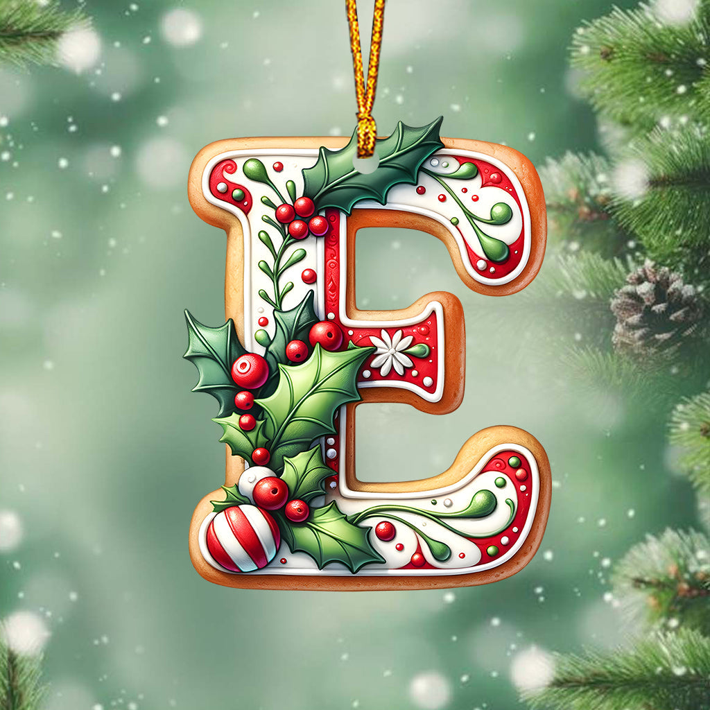 Ornement de Noël personnalisé en forme de lettre pour la famille - Ornement familial personnalisé