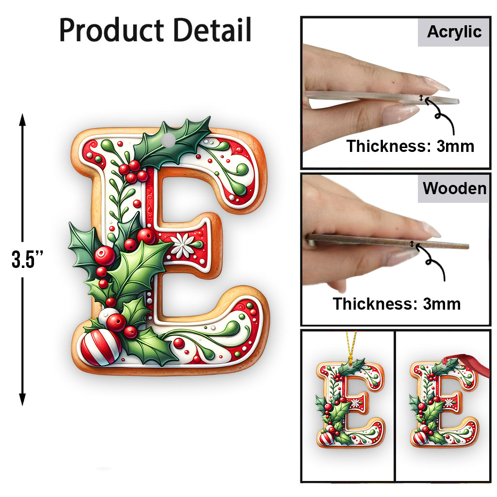 Ornement de Noël personnalisé en forme de lettre pour la famille - Ornement familial personnalisé