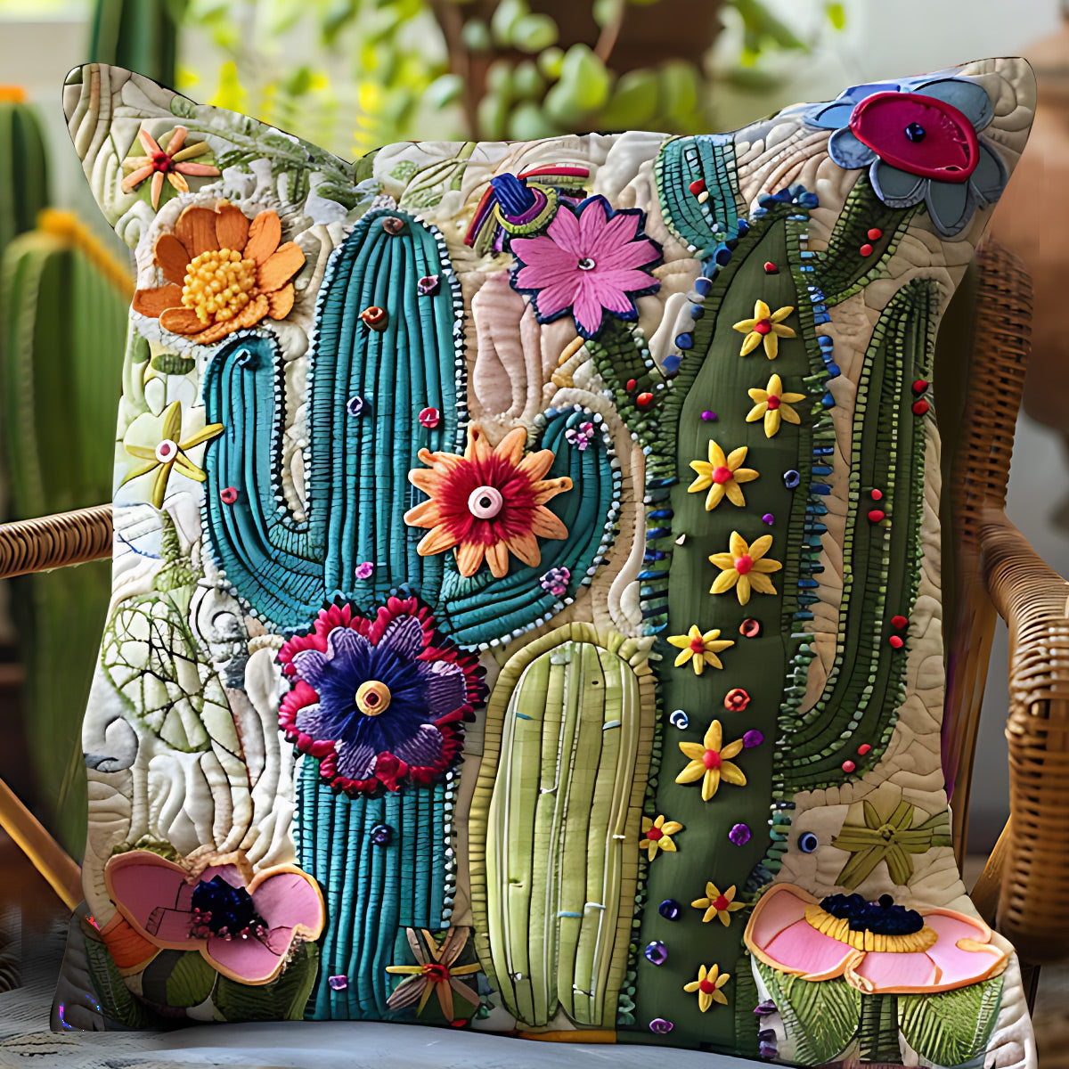Cactus Garden - Gardening Throw Pillow