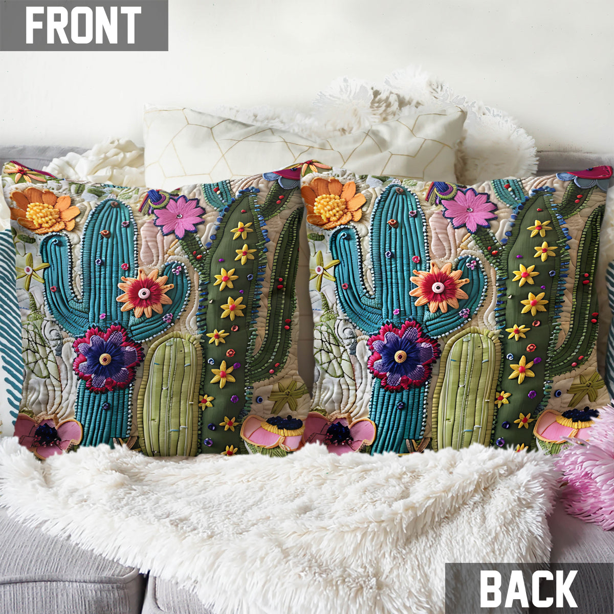 Cactus Garden - Gardening Throw Pillow