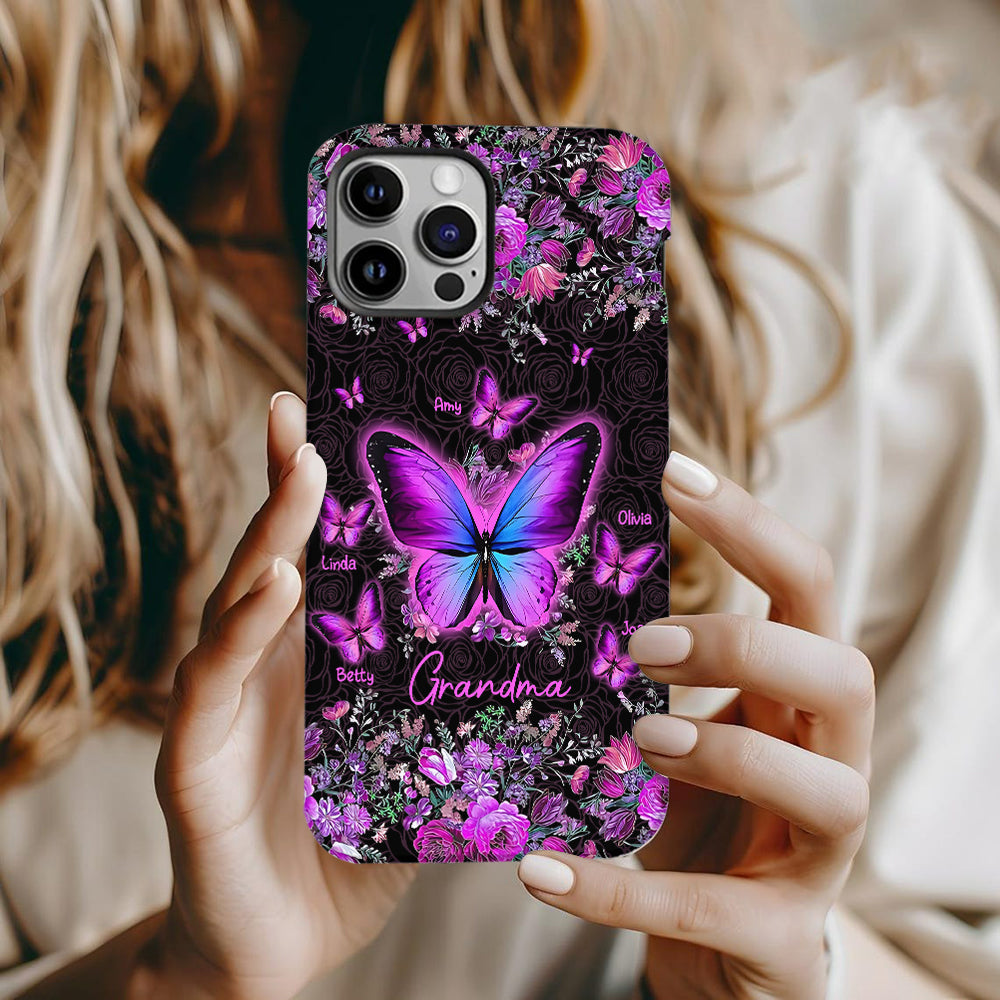 Coque de téléphone personnalisée « Papillons de grand-mère » avec impression intégrale