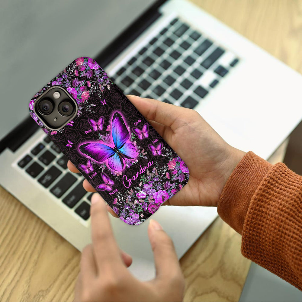 Coque de téléphone personnalisée « Papillons de grand-mère » avec impression intégrale