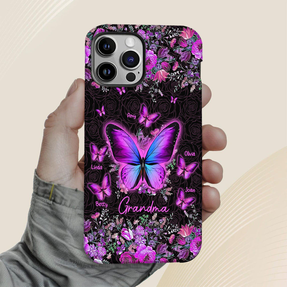 Coque de téléphone personnalisée « Papillons de grand-mère » avec impression intégrale