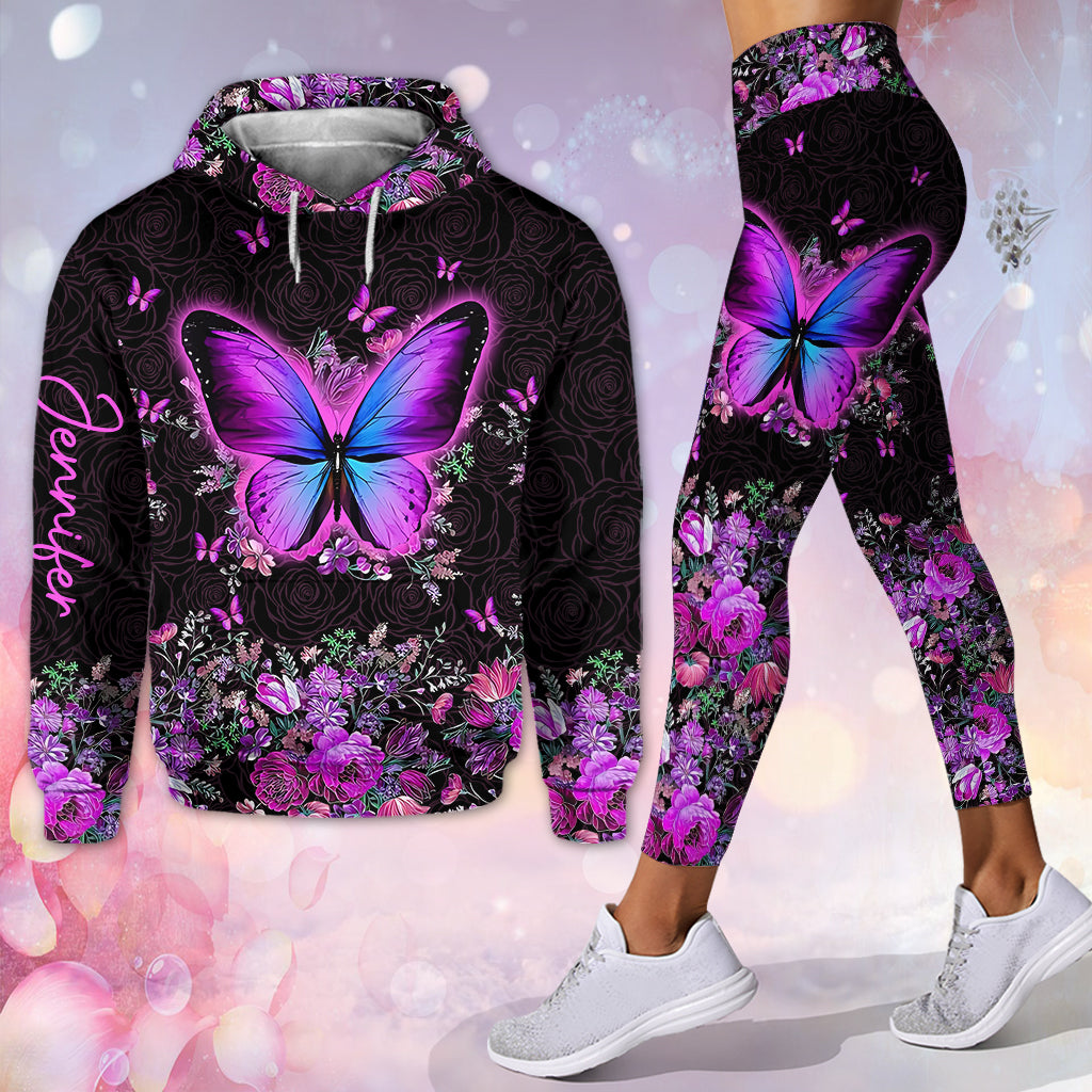 Magnifiques papillons - Sweat à capuche et legging personnalisés à motif papillon