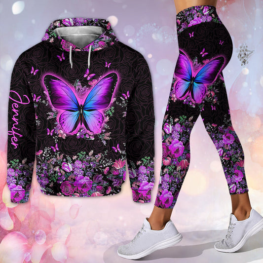 Magnifiques papillons - Sweat à capuche et legging personnalisés à motif papillon