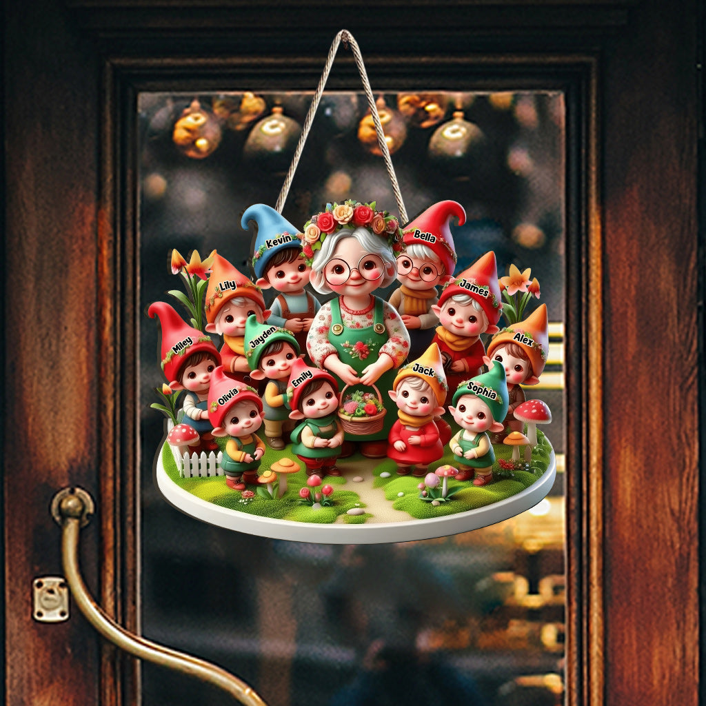Les gnomes de Nana - Panneau en bois personnalisé pour le jardinage