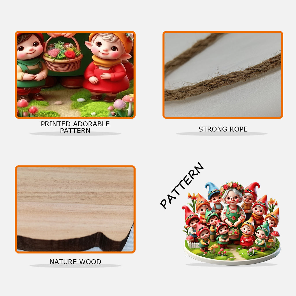 Les gnomes de Nana - Panneau en bois personnalisé pour le jardinage