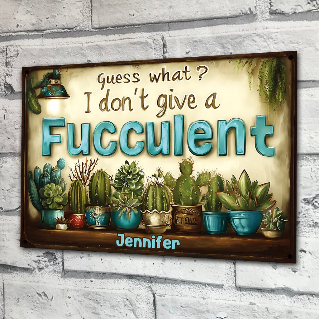 Guess What? - Personalized Gardening Rectangle Metal Sign