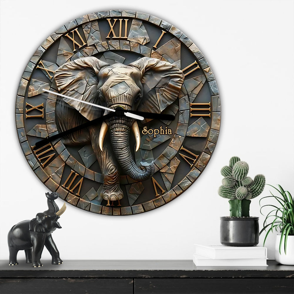 Stunning Eleplant - Personalized Elephant Wall Clock