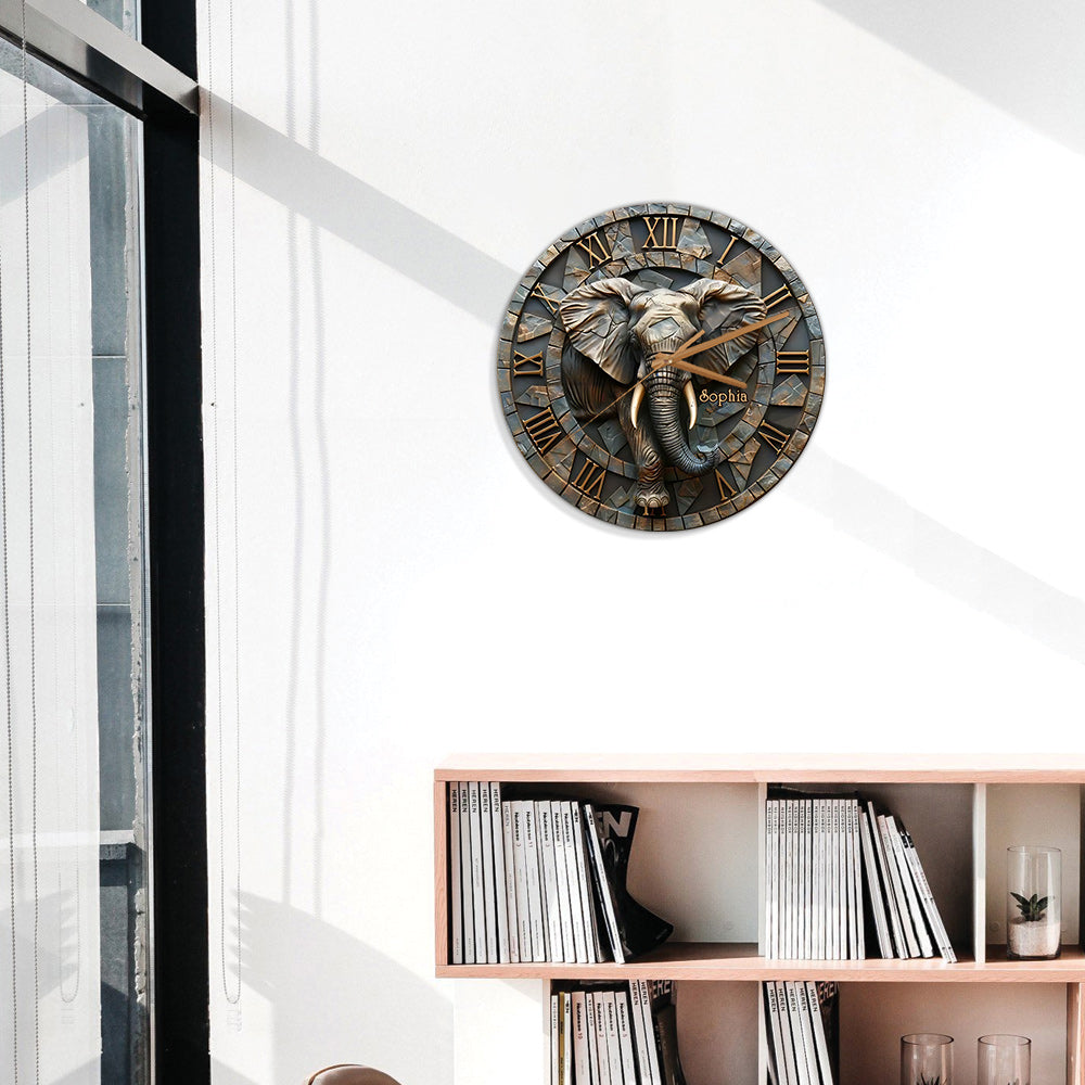 Stunning Eleplant - Personalized Elephant Wall Clock