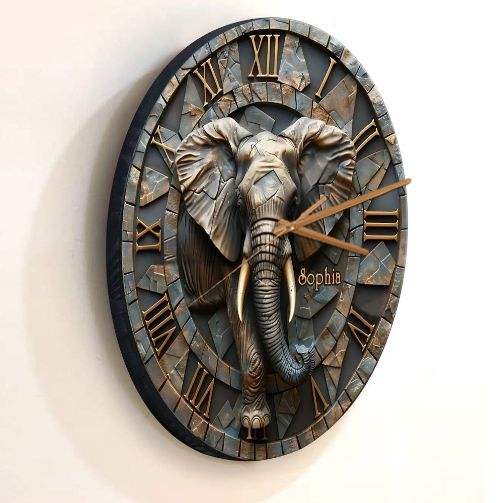 Stunning Eleplant - Personalized Elephant Wall Clock