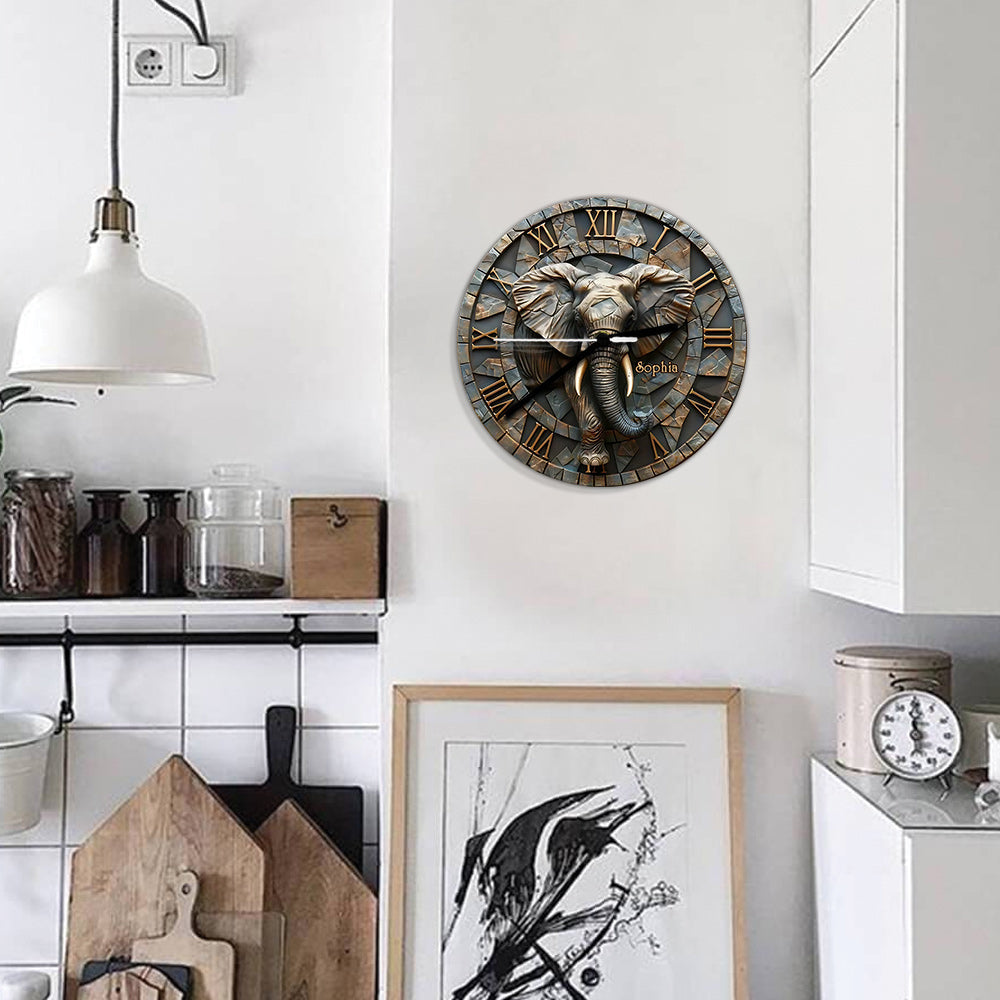 Stunning Eleplant - Personalized Elephant Wall Clock