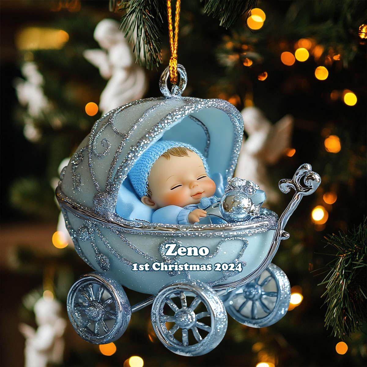 Baby 1st Christmas - Personalized Family Ornament