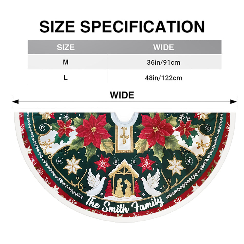 Jupe de sapin chrétienne personnalisée Sainte Famille