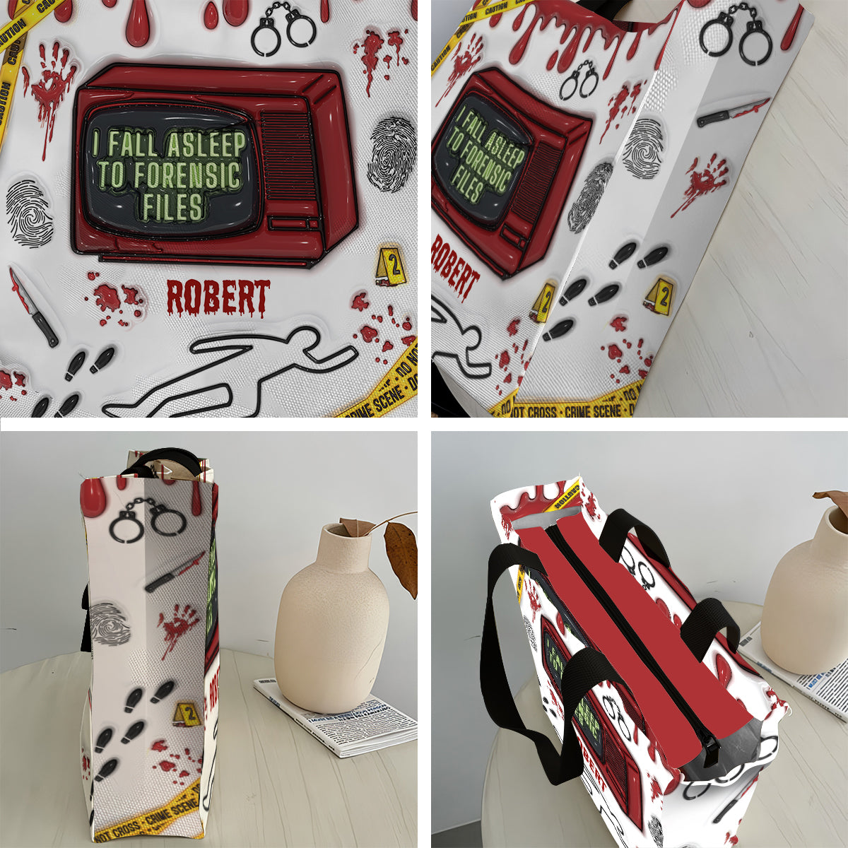 I Fall Asleep For Forensic Files - Personalized All-Over Print Canvas Tote Bag