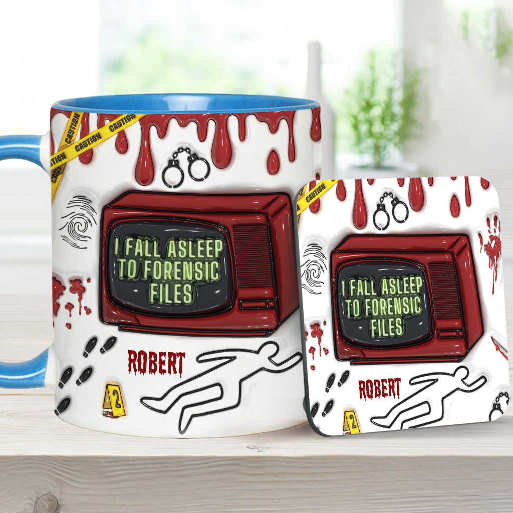 I Fall Asleep For Forensic Files - Personalized Accent Mug